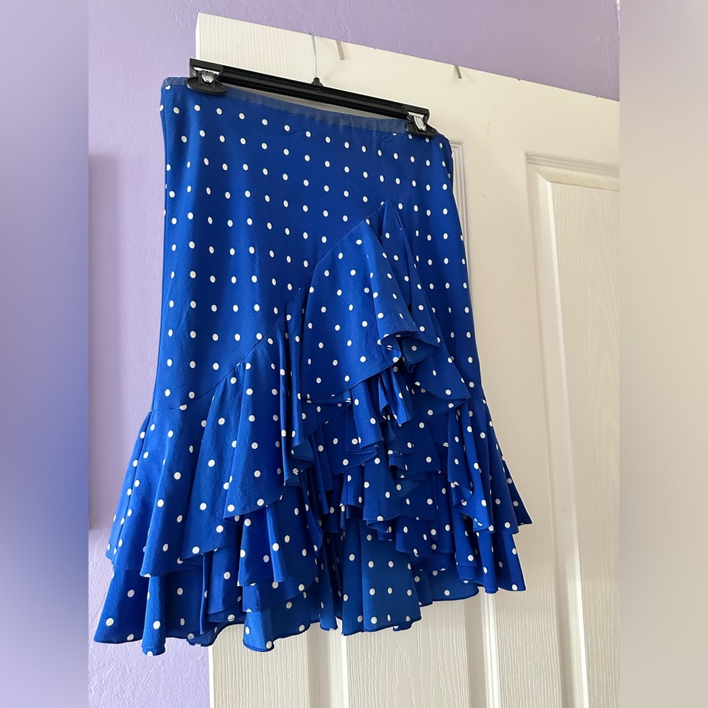 Ralph Lauren Skirt. Silk Polka Dress.